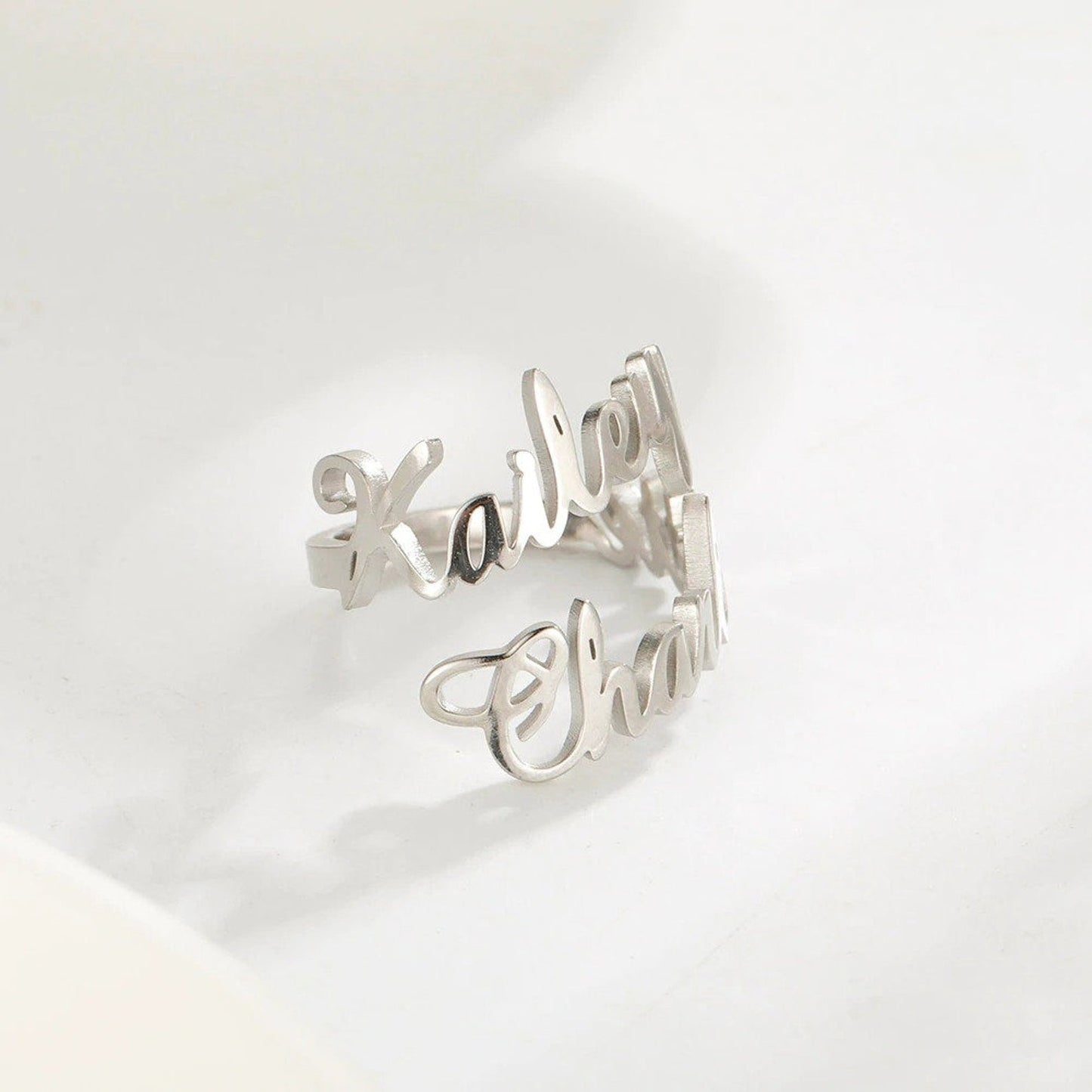 Personalized Double Name Ring - Custom Engraved Couple Ring