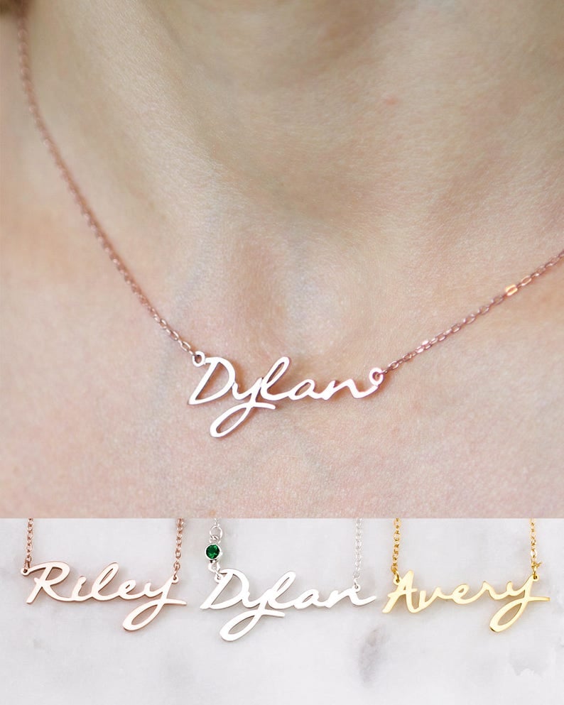 Personalized Birthstone Name Necklace - Custom Jewelry
