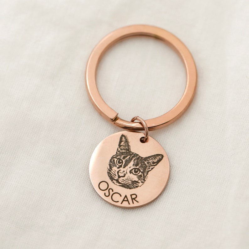 Custom Pet Photo Keyring - Personalized Silhouette Charm