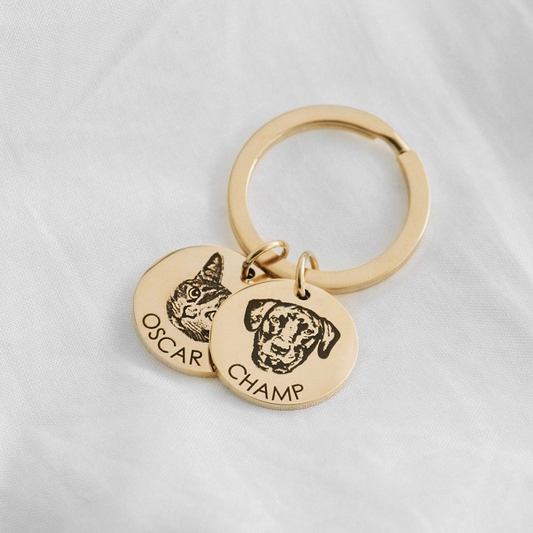 Custom Pet Photo Keyring - Personalized Silhouette Charm