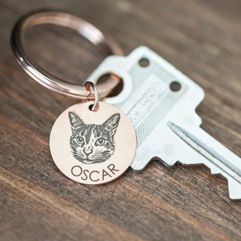 Custom Pet Photo Keyring - Personalized Silhouette Charm