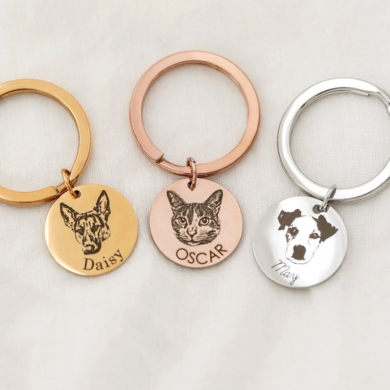 Custom Pet Photo Keyring - Personalized Silhouette Charm