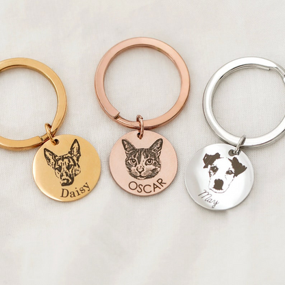 Custom Pet Photo Keyring - Personalized Silhouette Charm