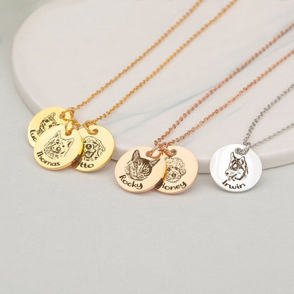 Personalized Pet Photo Necklace - Custom Single Plate Design